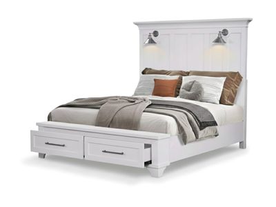 Panel Bedroom Set With Light, White