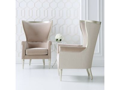 Gilded Muse Accent Chair, Blush-Beige, Champagne-Toned