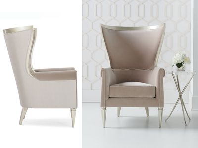 Gilded Muse Accent Chair, Blush-Beige, Champagne-Toned