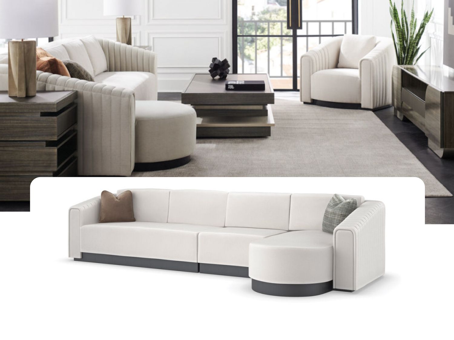 Urban Cloud 4PC Sectional, White
