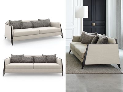 Saddle Line Minimalist Sofa, Light Beige