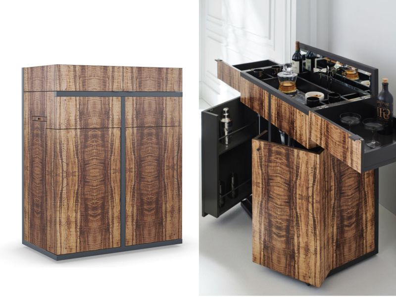 Spalted Bar Cabinet, Wood