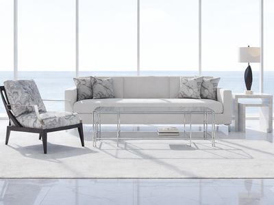 Silver Current Glass Top Cocktail Table