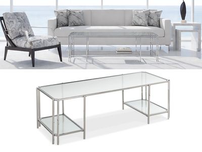Silver Current Glass Top Cocktail Table