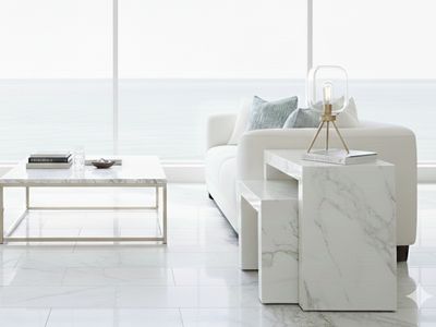 Marble Faux Stone Nesting Table