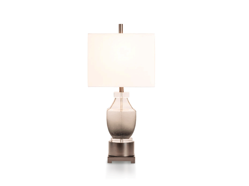 Grey Crystal Glass, Metal
Table Lamp