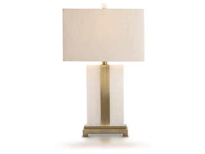 Marble Alabaster Table Lamp, White