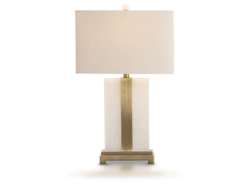 Marble Alabaster Table Lamp, White