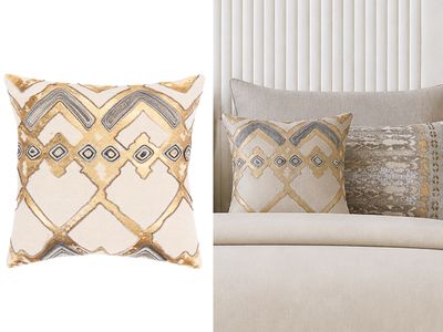 20" x 20" | Pillow Cover, Neutral, Metallic