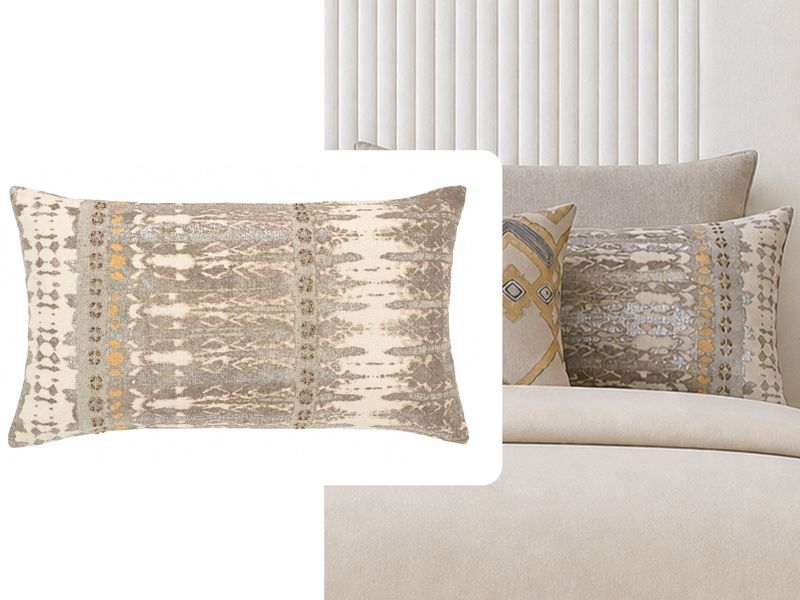 14"x 26" | Pillow Cover, Grey, Neutral, Metallic, Yellow