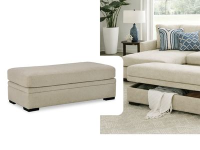 Storage Ottoman, Beige