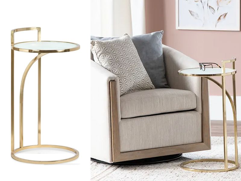 Round Accent Table Gold Plated