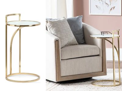 Round Accent Table Gold Plated