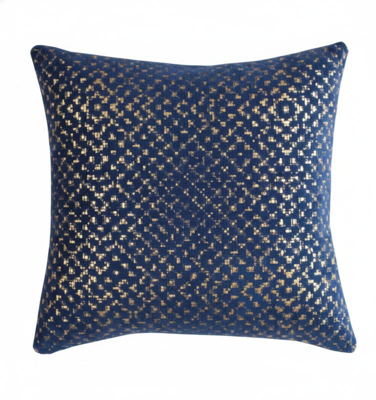 20" x 20" | Pillow Cover, Blue &amp; Gold