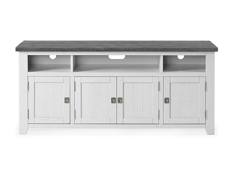 Classical 4 Door TV/Entertainment Stand/Console, White