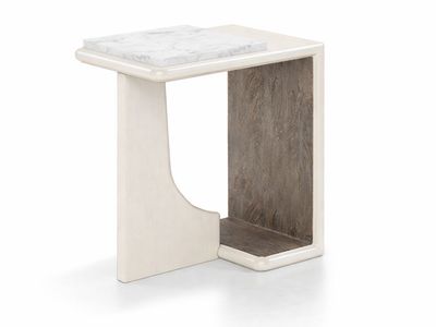 Chairside Accent Table, White