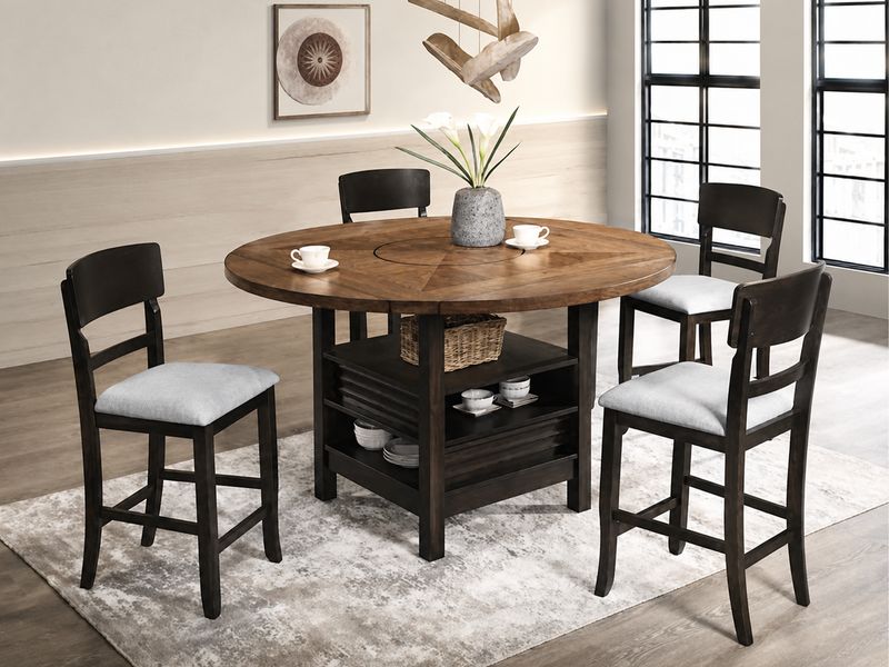 5 pc  2 Tone Counter Height Dining Set