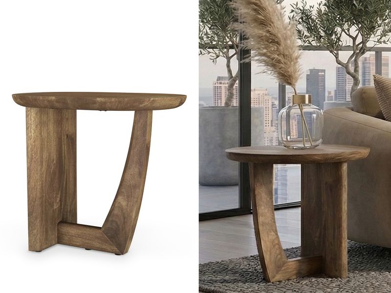 Mango Wood Oval End Table