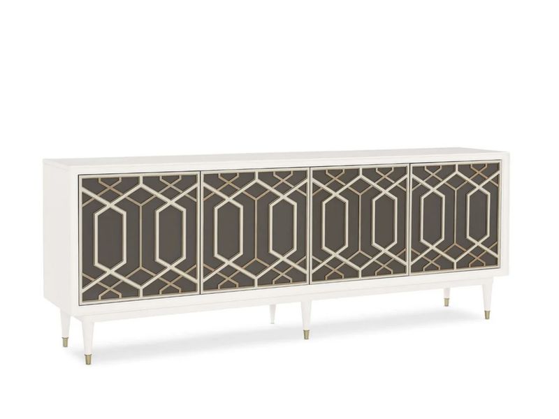 Champagne Lattice Console/TV Entertainment Stand
