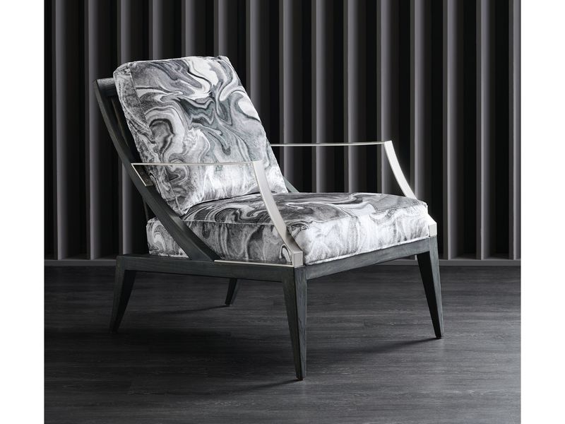 Graphite Curve Accent Chair, Grey and White