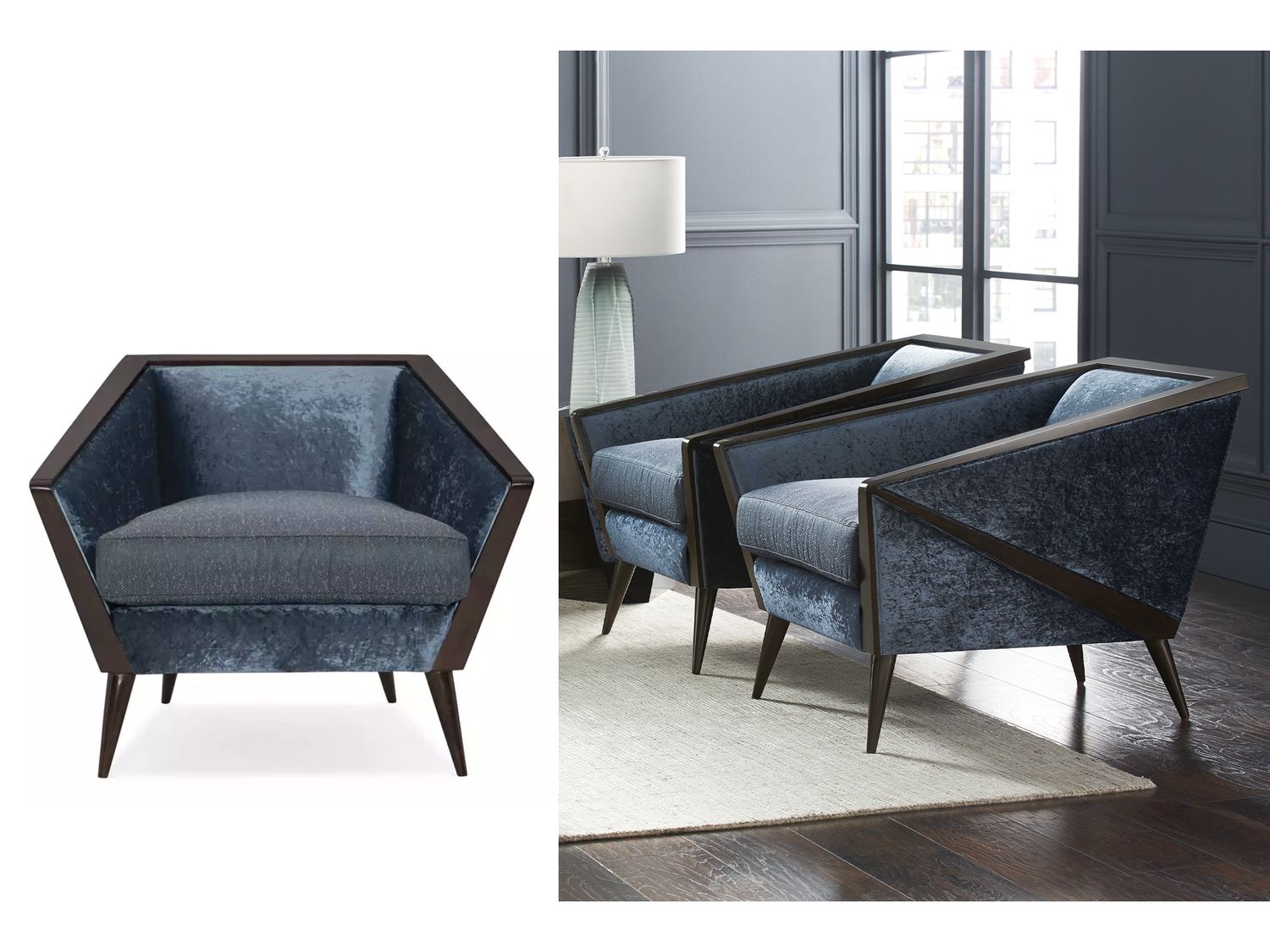 Origami Accent Chair, Blue