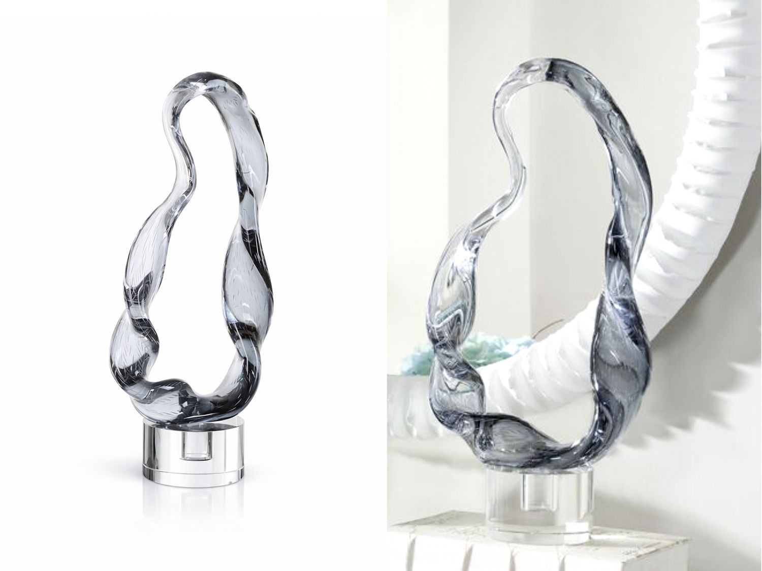 Smoked Flow Glass Sculpture