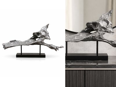 Silver Crest Organic Metallic Silver Sculpture