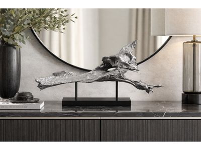 Silver Crest Organic Metallic Silver Sculpture