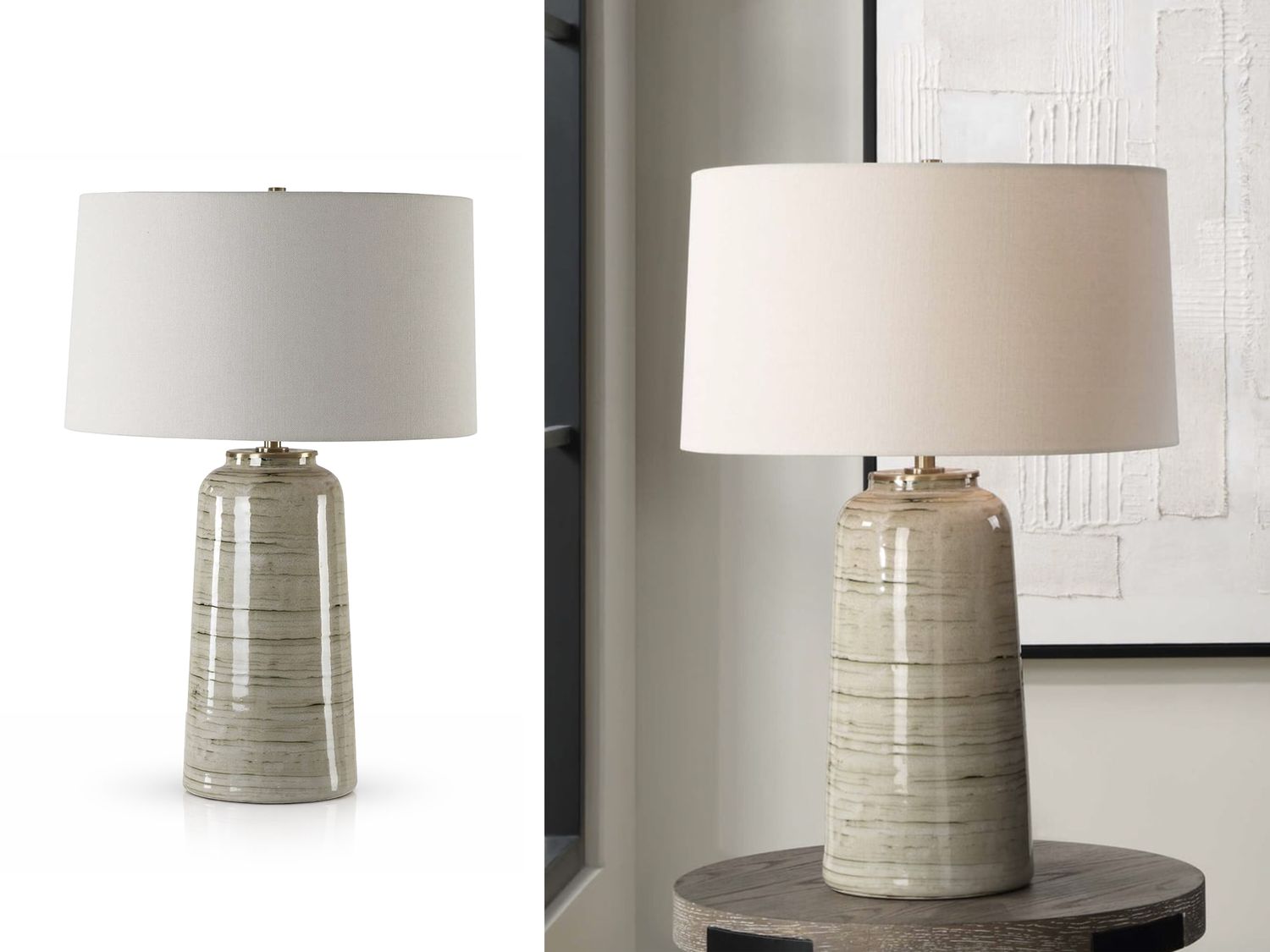 Sage Strata Gaze Ceramic Table Lamp