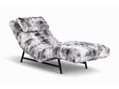 Chic Fur Drift Lounger/Chaise, Black, White