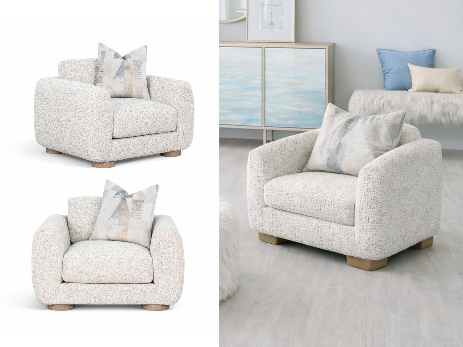 Calista Cove Armchair, Off-white