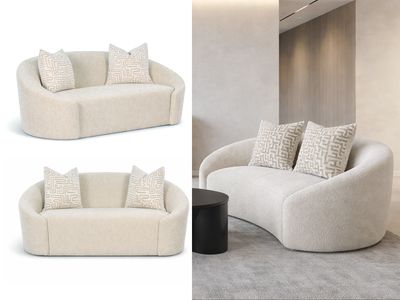 GO Curved Sofa, Warm Beige