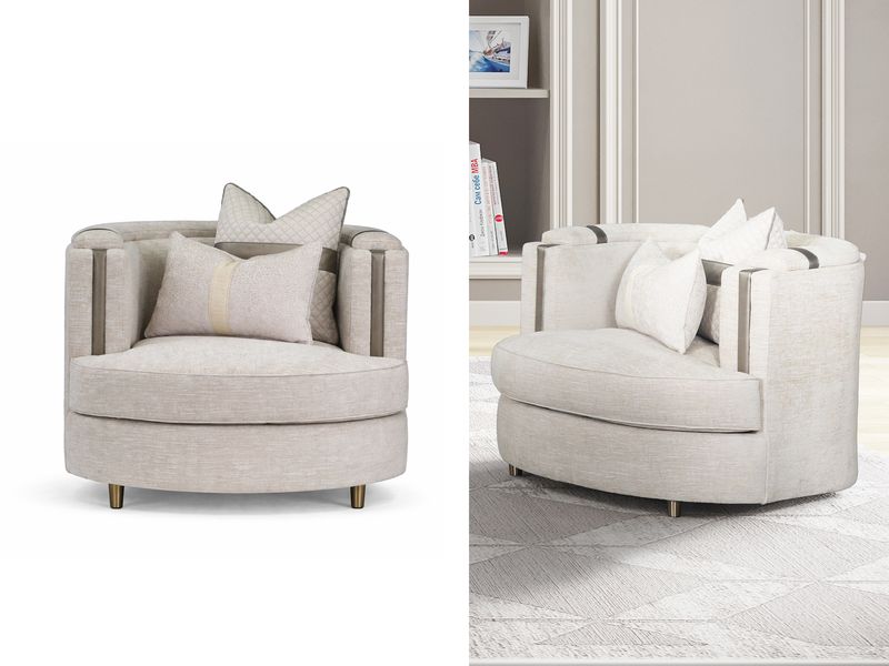 Ivory Luna Armchair, Off-white