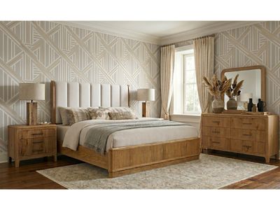 Golden Serenity King Upholstered Wooden Framed Bedroom Set