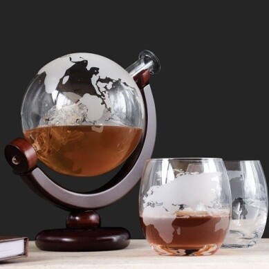 Globe Decanter With Glasses Set