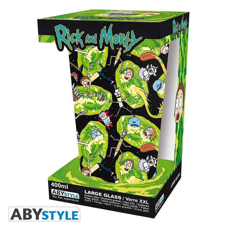 Rick &amp; Morty Portals Large Glass