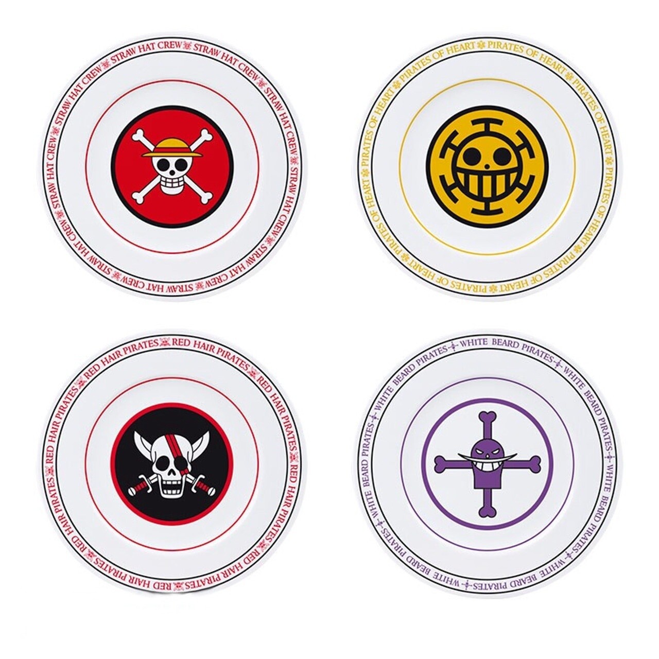 One Piece Set Of 4 Plates | Emblems