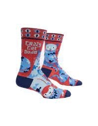 Crazy Cat Dude Men&#39;s Crew Socks