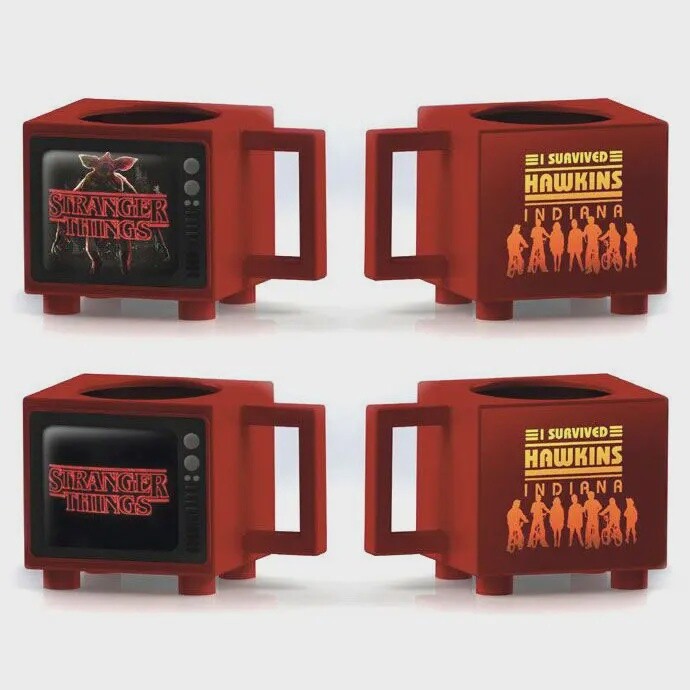 STRANGER THINGS (I SURVIVED HAWKINS) RETRO TV HEAT CHANGE MUG