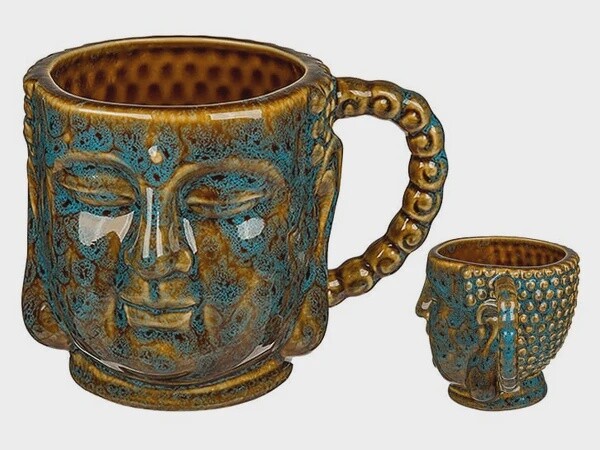 Thai Buddha Head Porcelain Mug