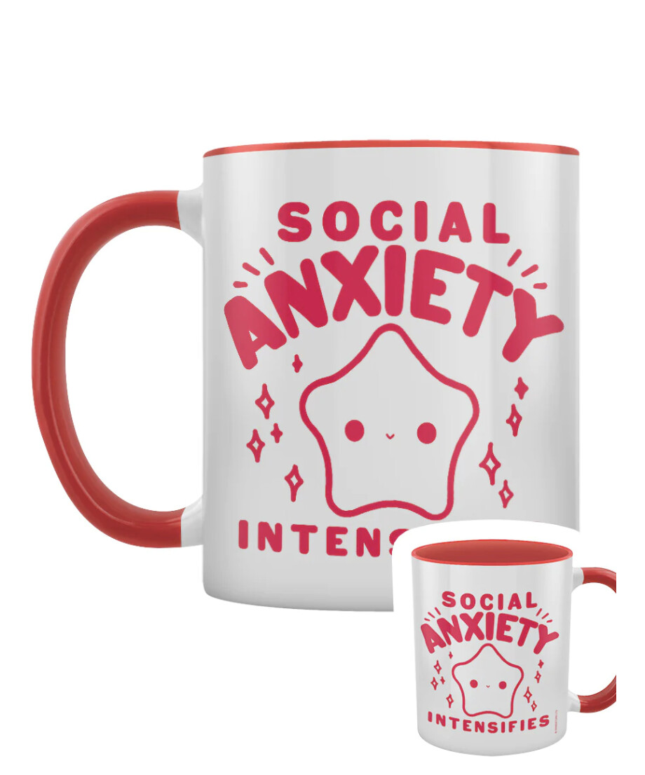 Social Anxiety Intensifies Red Inner 2-Tone Mug