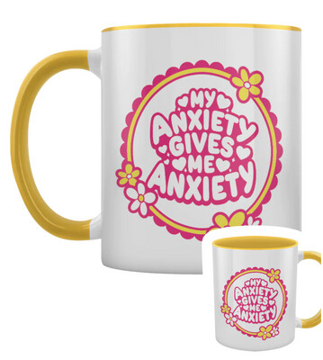 My Anxiety Gives Me Anxiety Yellow Inner 2-Tone Mug