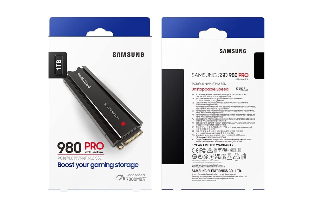 Samsung M.2 1TB 980 Pro with Heatsink | PS5 Compatible
