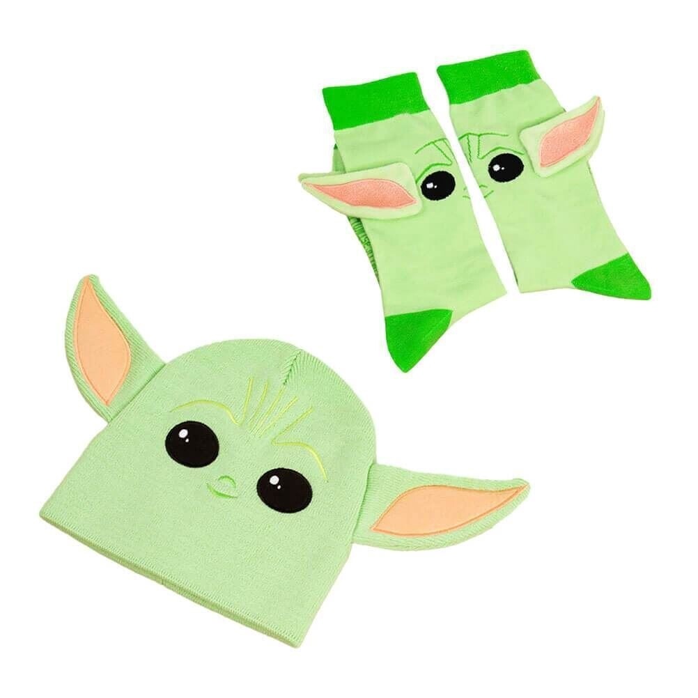 OFFICIAL STAR WARS THE MANDALORIAN THE CHILD / BABY YODA GIFT SET (BEANIE + SOCKS)