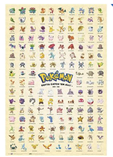 POKEMON FIRST GENERATION POSTER (A40)