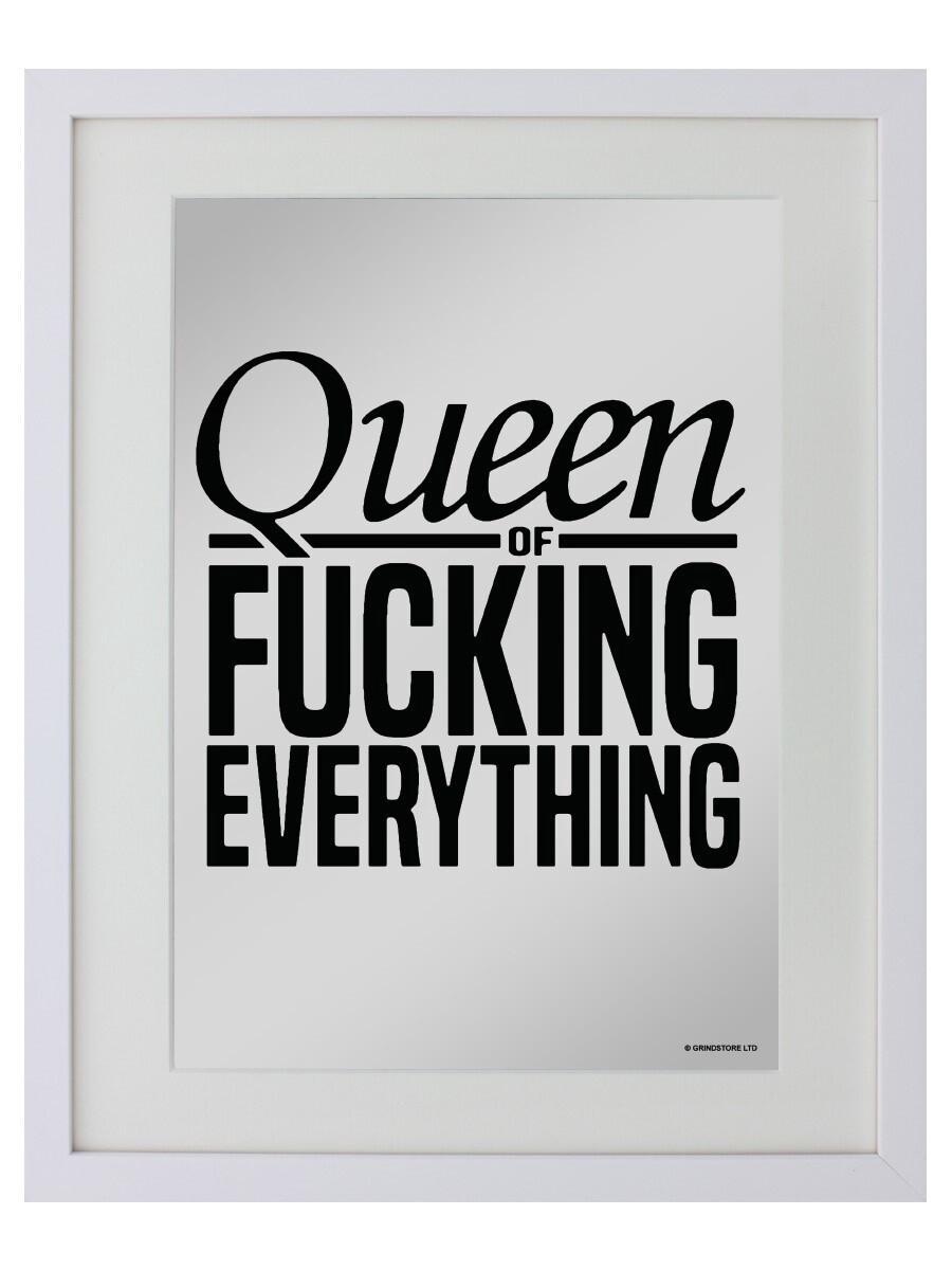 Queen Of F**king Everything Small Mirrored Tin Sign