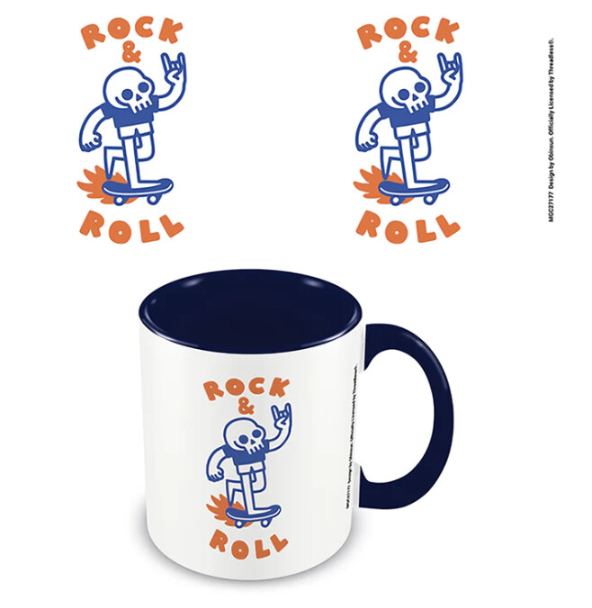OBINSUN (ROCK &amp; ROLL SKULL) BLUE COLOURED MUG