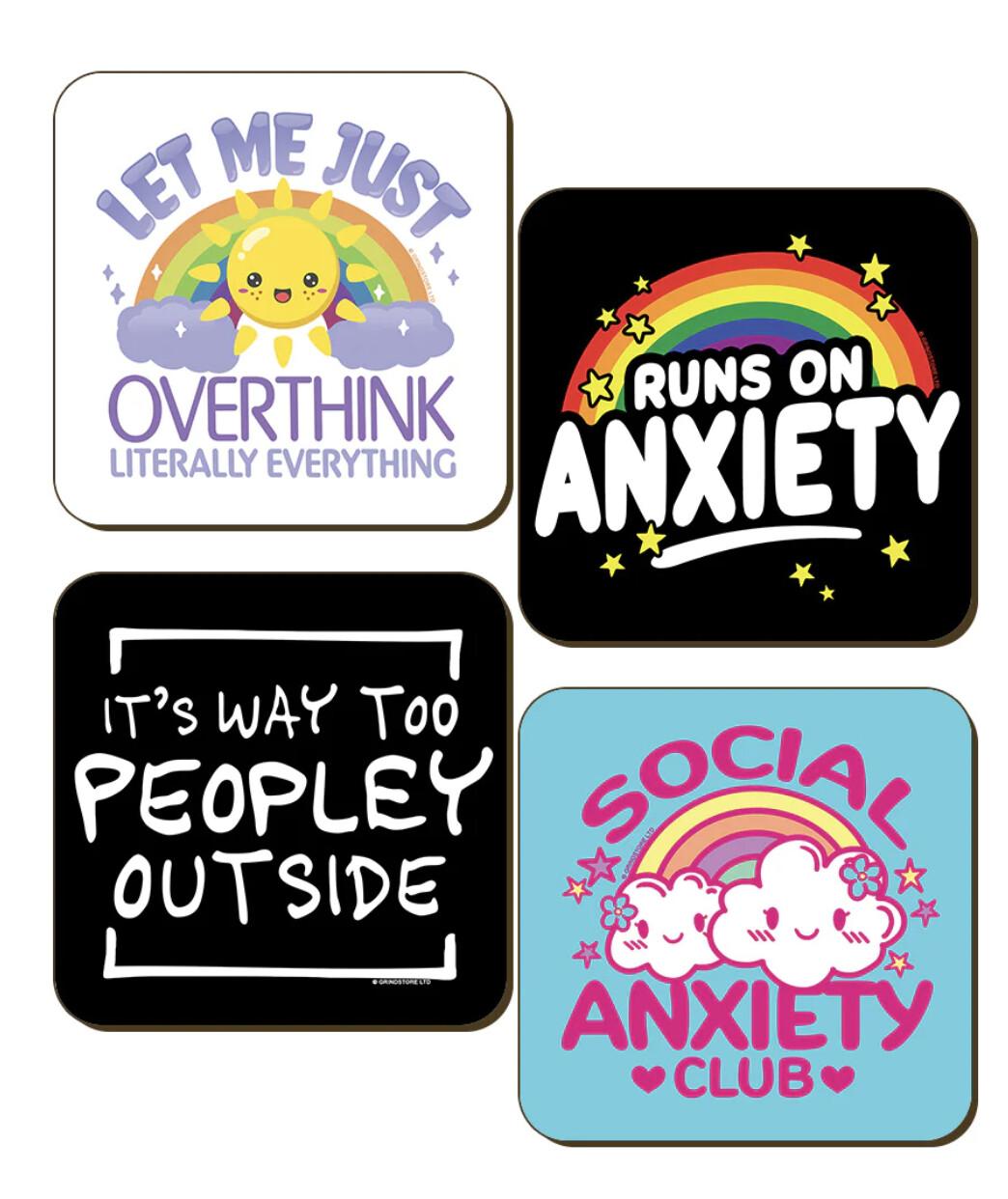 Social Anxiety 4 Piece Coaster Set