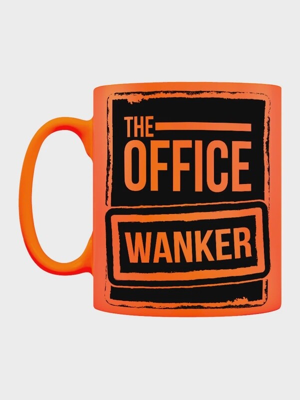 The Office Wanker Orange Neon Mug