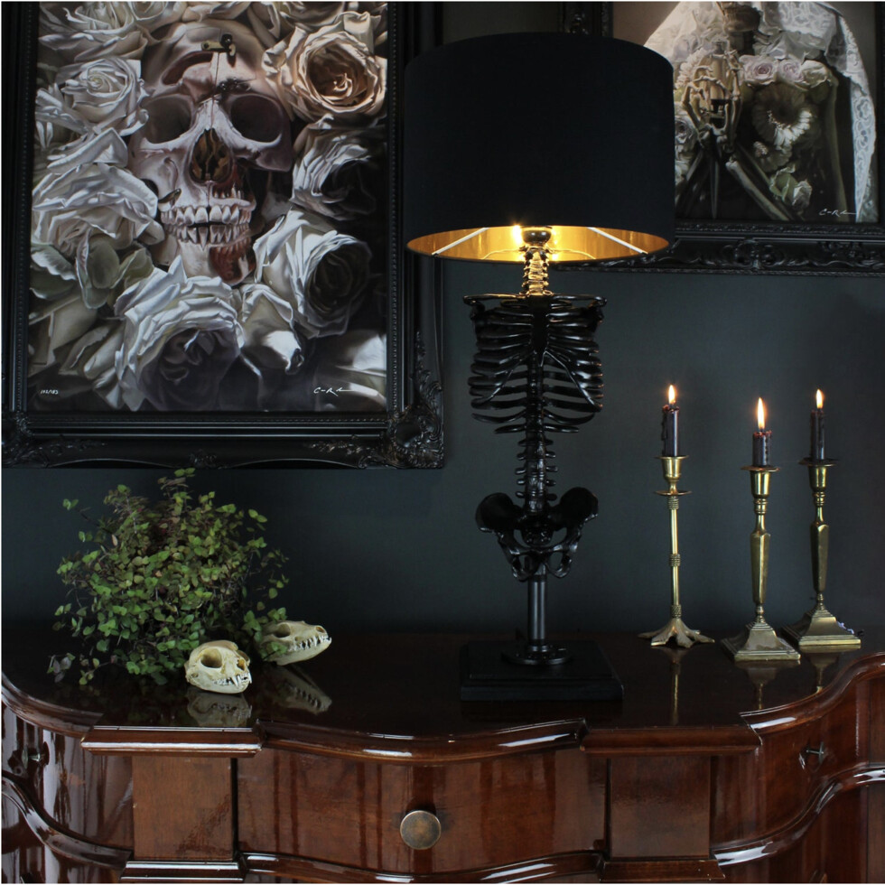 The Skeleton Table Lamp | Black Lamp, Copper Inner